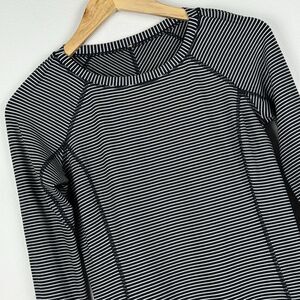 Lululemon Long Sleeve Shirt Women's Size 4 Race Your Pace Pique Black Running